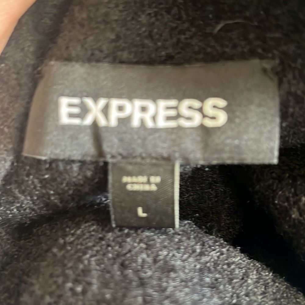 EXPRESS Charcoal Gray Mock Neck Long Sleeve Sweater Knit Top Women's Size L - Picture 3 of 4